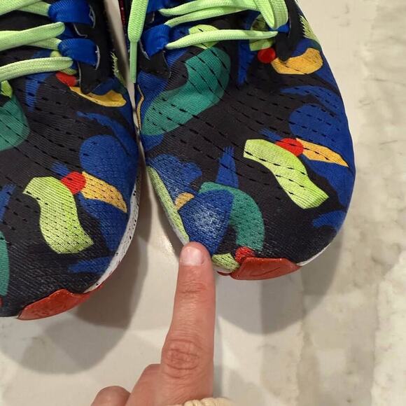 Nike Air Zoom Pegasus38 KellyAnna London Running Shoes Mens 10.5 Black/Lime/Blue - Picture 3 of 10